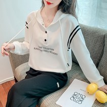 밀크봉봉 여성용 오버핏 후드티 후드티셔츠