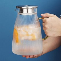 링클라인 무늬가 예쁜 유리물병 주전자 물통 물병물통