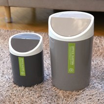 문일 m원형 미니 인테리어 휴지통 2사이즈 2컬러 화장실 캠핑 종량제 쓰레기통, 그레이, 소