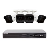 하이크비젼 CCTV4채널 세트 IP카메라4대 + 1테라 장착한 NVR 1대 + 기본10m UTP케이블 4개로 구성 케이블 길이 선택가능, 실외불릿형4대, 10m x 4개, 150x100x85mm