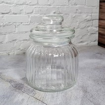 캔들용기 양초유리용기 - 돔줄무늬(대) 500ml, 1개
