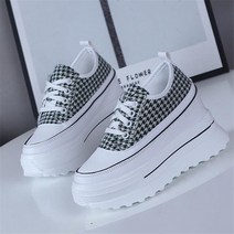 여성 9cm 키높이 운동화 하이탑 통굽스니커즈신제품 9CM 힐 웨지 캔버스 신발 여성용 하이 플랫폼 스니커