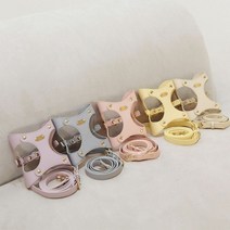 올투펫 강아지 파스텔컬러 가죽 하네스, 핑크 S