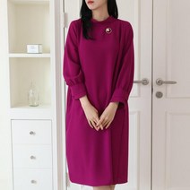 반차이나 뒷리본 진주써클브롯치 원피스 1112910DRESS amp SET 면원피스 베이지 Beige 블랙 Black 그린 Green 핫핑