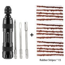 자전거 튜브리스 타이어 수리 키트 MTB 타이어 펑크 실란트 고무 줄무늬 도로 자전거 타이어 유지 보수 미니 도구 세트 PCS 고무, 블랙 세트 3, CN