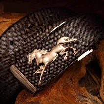 고급벨트 남자의 정품 가죽 벨트 Galloping 말 플레이트 버클 바지 스트랩 다목적 고급 선물 남성 비즈니스 패션 바지 벨트