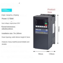 주파수 변환기 교류 전원 장치 공급기 벡터 제어 상 가변 드라이브 컨버터 인버터 모터 속도 컨트롤러, 0.75KW 220V