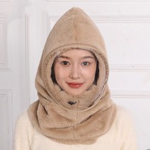 가을 겨울 모자 여자 자전거 방풍 보온 신기 기모 모자 목도리 일체 후드 방한 귀마개