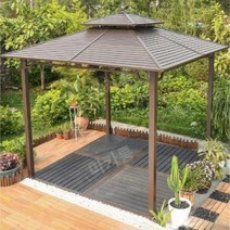 고급 가제보 중형 대형 야외정자 농막 시스템 파고라 그늘막 설치, 강화 알루미늄 3.5미터 커튼 모기장