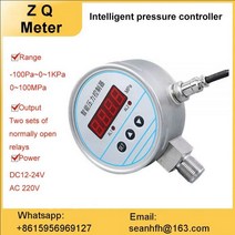 진공 게이지 디지털 압력 진공계 스위치 디스플레이 컨트롤러 스테인레스 유압, 0-16Kpa, AC 220V