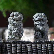 사자상 석재상 해태상 기념비 티크 장식 소품 화분 화기 진열 미니 액세서리 모조석 사자의, 02 큰 사자 한 쌍(사이즈 주의)