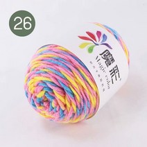 핸드다잉얀 레인보우 컬러 핸드 우븐 코튼 원사 부드러운 크로셰 뜨개질 손 DIY 따뜻한 스웨터 소파 쿠, 한개옵션1, 26 2PCS     26