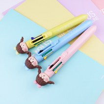 근이몰 멀티펜 그립감 좋은 다색 볼펜 문구 필기구 학용품 (0.5mm), 6색공룡핑크