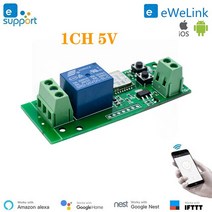 EWeLink Wifi 스마트 스위치 DC 5V-32v 인칭/자동 잠금 무선 릴레이 TUYA 모듈 RF 433MHz 홈 오토메이션, 한개옵션1, 01 Ewelink 5V  No RF