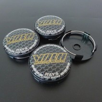 4pcs 60mm volk racing rays 휠 센터 캡 허브 림 허브 커버 엠블럼 56mm 배지 스티커, 검은색