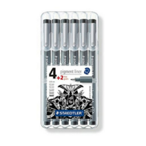 스테들러 피그먼트 라이너 308 디자인용 펜 6종, Black, 3개