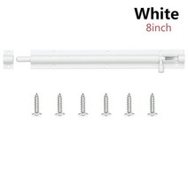 대문잠금장치 빗장걸이 시건 헤비 듀티 대형 정원 게이트 창고 슬라이딩 도어 타워 볼트 래치 캐치 홈 하드웨어 2-8 인치 창문 잠금 버클, [06] 8inch, [02] white