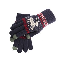 루돌프장갑 니트 겨울장갑 스마트폰 터치-네이비