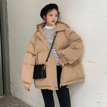 후드 숏 패딩 점퍼 여성 자켓 코트 루즈핏 파카 오버핏