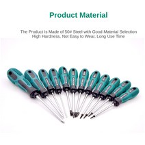 DP 절연 스크루 드라이버 세트 마그네틱 Torx U 타입 비트 핸들 정밀 가정용 수리 툴 12 개, 한개옵션0