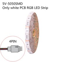 블루투스 앱 컨트롤러 RGB 5V USB LED 조명 TV 배경 스트립 방수 유연한 1M 2M 3M 4M 5M 5050 SMD, [03] Only White LED Strip, [02] IP65 waterproof, [06] 5 meters