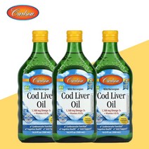 칼슨랩스 노르웨이산 오메가3 코드리버오일 레몬맛 500ml 대구간유 3개