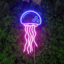 감성 무드등 아트네온 해파리 LED 인테리어 조명 선물 네온사인, A형 핑크