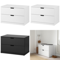 이케아 서랍장 NORDLI 노르들리 2칸 서랍장 화이트 80x54 cm