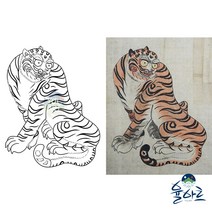 민화 도안 호도 2 동물 호랑이 그림 그리기, 일반용지(얇은 백상지), 대형(추천)