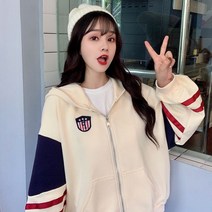 스쿨룩 가오리핏 오버핏 후드집업 캐주얼