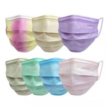 50매 하루하루 국내산 MB필터 3중겹 파스텔색상 레인보우 무지개 컬러 마스크, 스카이불루, 0