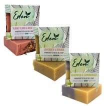 Eden Daily Essentials 천연 수제 비누 바 3팩 남성용 / 남성적인 향 여성용 여성스러운 꽃무늬 신선함 다양한 에센셜 오일이 함유된 훌륭한 선물 세트 미국에서 수작, Floral