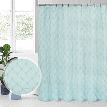 Homechoice Decor 모던 팜하우스 핀치 플리츠 샤워 커튼 피치 핑크 시크 욕실 수제 핀턱 화장실용 장식 패브릭 182.9 x 182.9cm(72 72인치) 극세사(