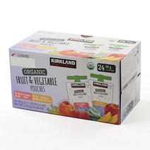 [커클랜드]유기농 후르츠 베지터블 파우치 주스 90g x 24개, 단품, 단품