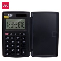 공학용 재무 회계 기계식 로그 적분 계산기Deli-휴대용 계산기 포켓 미니 소형 플라스틱 8 자리 배터리, 01 다크 그레이