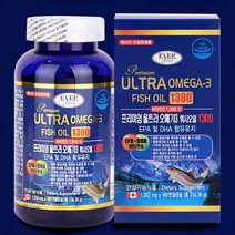 PDG 프리미엄 울트라오메가-3 휘시오일1300 1 302mg x 180캡슐 6개월분 1일 1캡슐, 1302mg