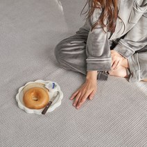 슬립스파 정전기 없는 모달 벨로아 겨울 극세사 침대패드 목화솜패드 슈퍼싱글 퀸 킹, 모달벨로아 목화패드(K)-그레이
