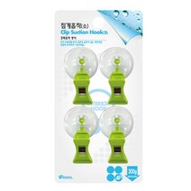 국내생산 흡착식 집게 유리 매끈한타일벽면 부착집게 4P, 소사이즈 4P