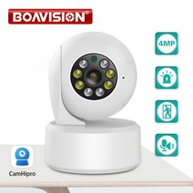 1080P IP카메라 실시간 홈캠BOAVISION-HD 2MP 4MP 와이파이 PTZ 카메라 AI 인간 자동 추적 양방향 오디오, 05 4MP No TF Card_04 영국 플러그
