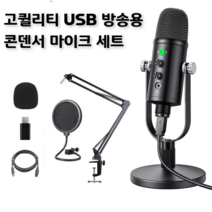 SHINE USB 콘덴서 방송용 보컬 녹음용 스탠드 마이크 패키지, 세트 2