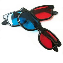 스마트글래스 비디오 글래스 2Pcs 3D 안경 유니버설 블랙 프레임 레드 블루 시안 Anaglyph 플라스틱 영화, 한개옵션0
