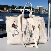 [이거찜] 국내 심플 캔버스백 패치 정유미 가방 캔버스천 에코백 물통 노트북 보조가방