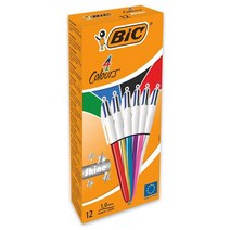 영국 BIC 샤인 4색 볼펜 1.0mm 6가지 컬러 12개입