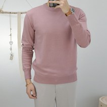 로코비전 남자 라운드 오버핏 니트 빅사이즈 긴팔 스웨터