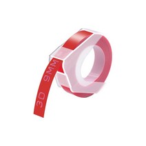 페이지라벨기 송장프린터 라벨링기 스티커출력기 네임 Ninef 1Ps 3D 라벨 테이프 엠보싱 /12mm 호환 Dymo, 01 White on Red_02 12mm, 1개