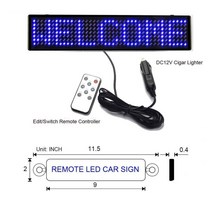 전광판 미니전광판 차량용전광판 12v 자동 LED 사인 원격 제어 빨간색 보드 스크롤링 프로그램 가능한, 한개옵션1, 02 YELLOW