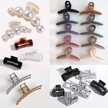 8가지 꼬임 사각 메탈집게핀 올림머리 반묶음 데일리 헤어 집게핀 머리핀