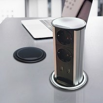 인채널 가구 빌트인 푸쉬풀콘센트모음 책상 사무용 주방식탁콘센트 멀티탭, 푸쉬풀슬림 USB콘센트_실버_IWPC_U_S
