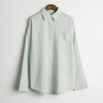 여자 봄 오버핏 스트라이프 셔츠 여성 카라 클래식 남방 5컬러