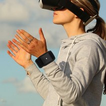 Lopbinte 검은 천 HTC ViVE 트래커 손목 스트랩 발 VR/AR 안경 VR VIVE 트래커용 액세서리(트래커는 포함되어 있지 않음)